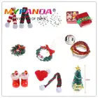 Рождественские огни Подарочная коробка модель с ботинок для конфет дерево венок Сосна капля Санта Клаус шляпа Декор кукольный домик Миниатюрные аксессуары