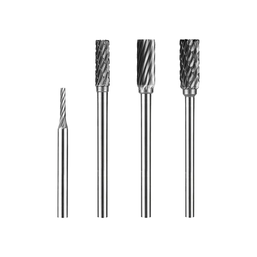 A Type Shank 3mm Carbide Rotary File Tungsten Steel Grinding Head Cylindrical Milling Cutter Rasp Carving Tools A0313M03 A4 A6