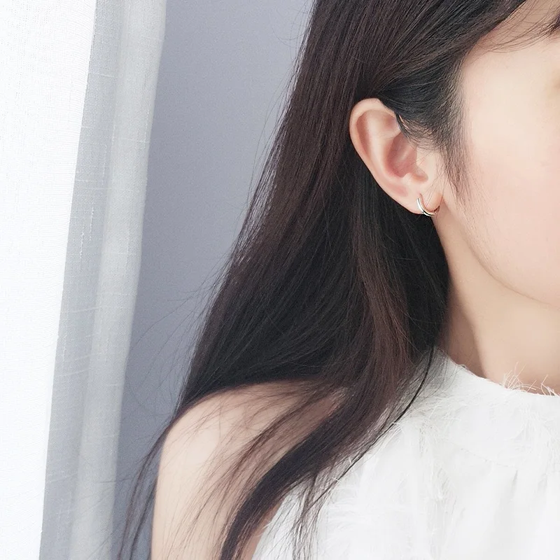 ZOBEI настоящее 925 пробы серебряные минималистичные геометрические Круглые клипсы