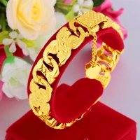 fashion 18k gold bracelet for men women wedding engagement jewelry luxury widen watch chain bracelet not fade fine jewelry gifts