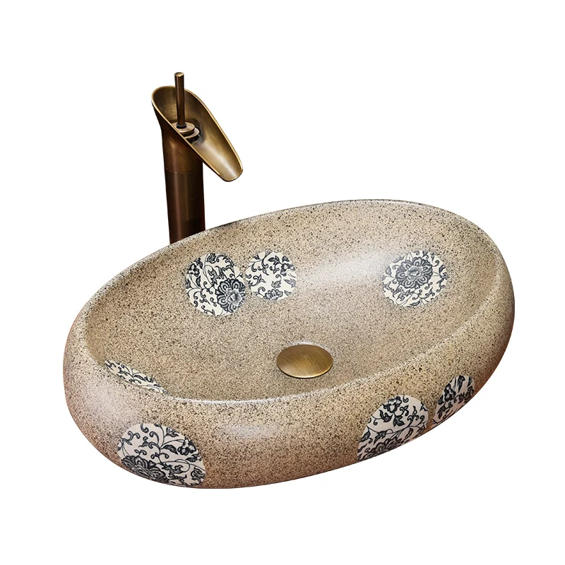 Искусственная керамическая раковина в форме цветка для ванной комнаты |