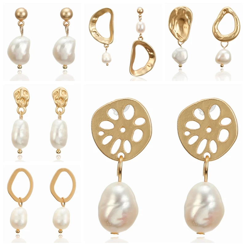 Новые корейские массивные висячие серьги с искусственным жемчугом длинные