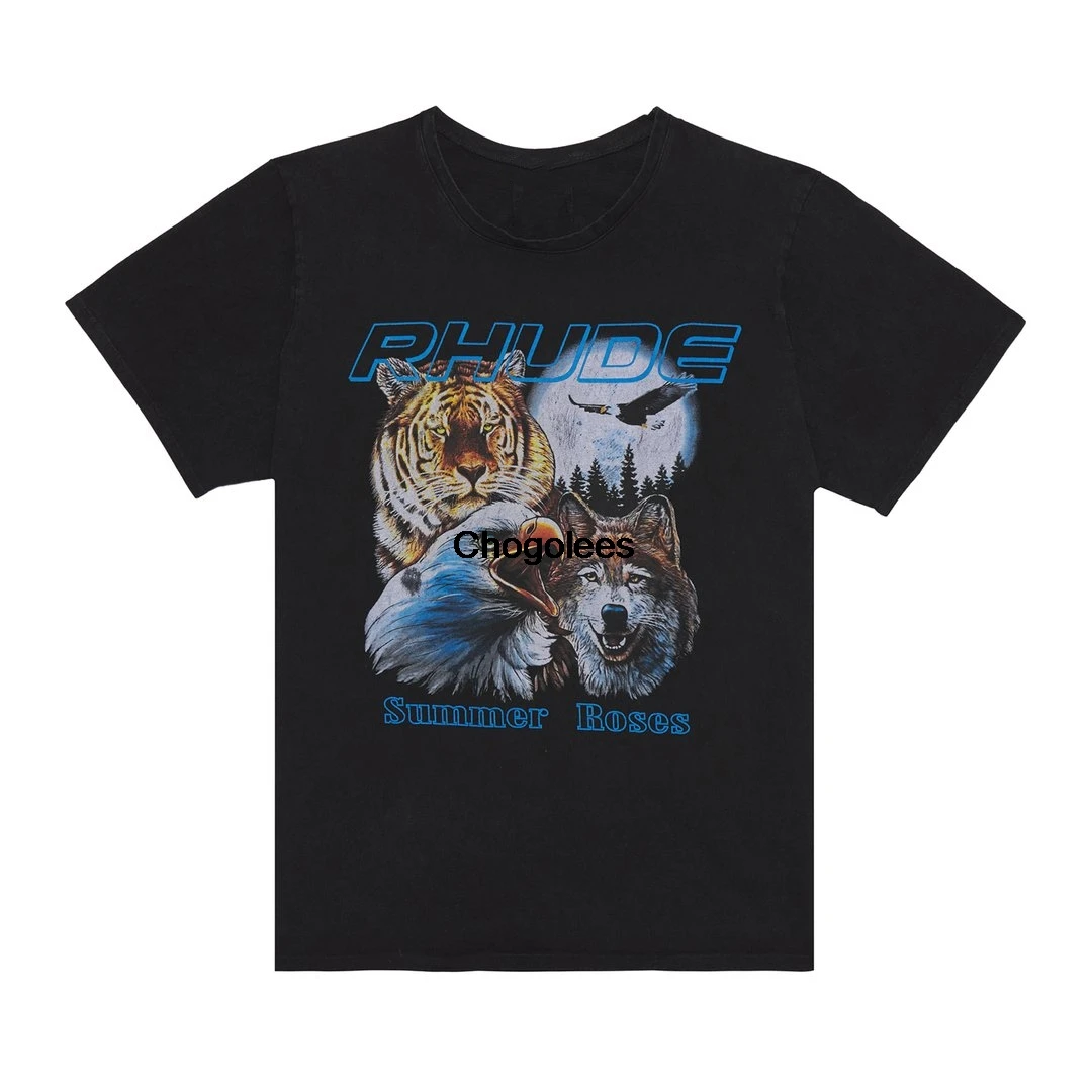 Мужская Повседневная футболка с коротким рукавом и изображением животных ревеня