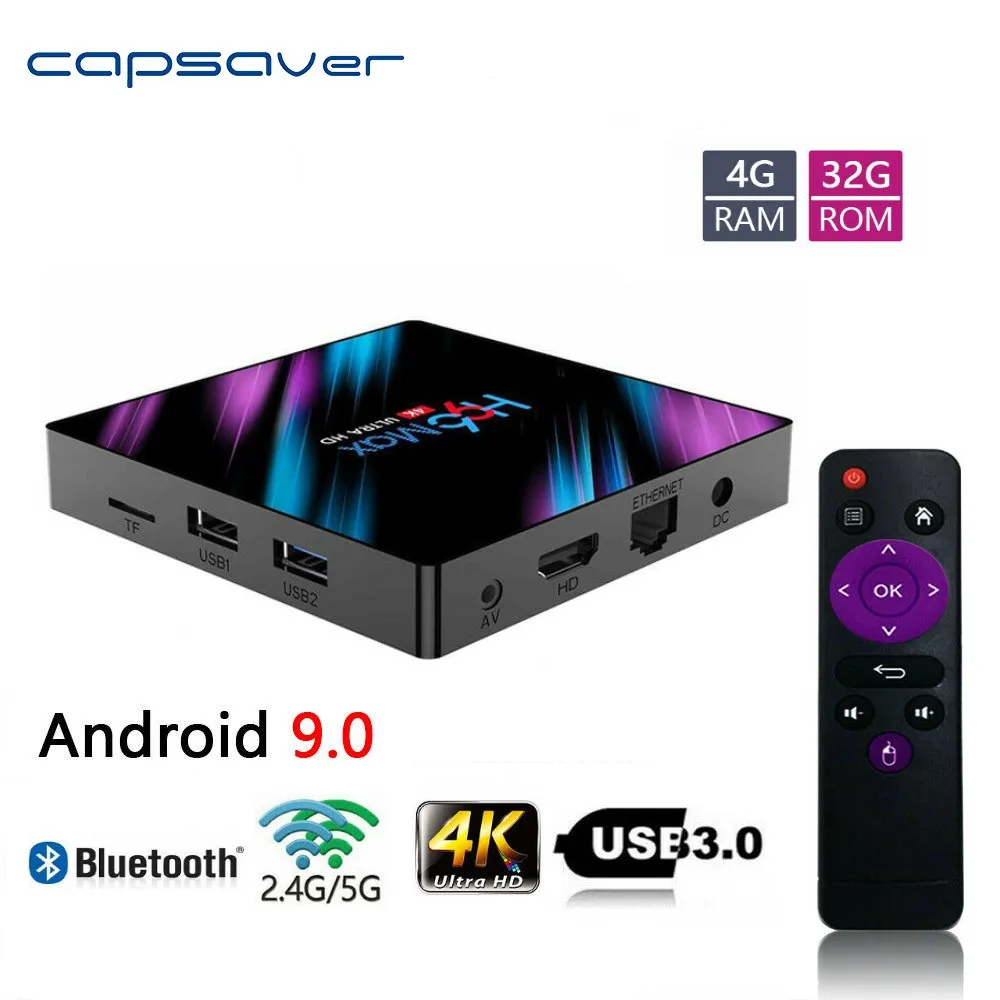Приставка Смарт ТВ Capsaver Android 9 0 4K HD 2 4 ГГц Wi Fi + 32 ГБ|ТВ-приставки и медиаплееры| |