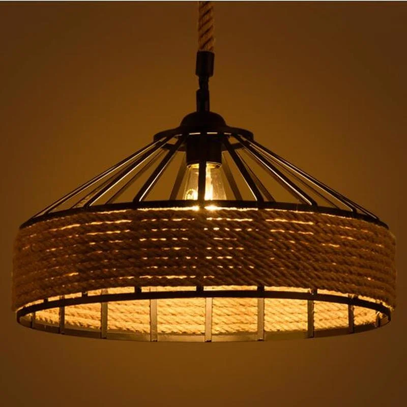 Американская деревенская оригинальная креативная люстра Барная веревка для