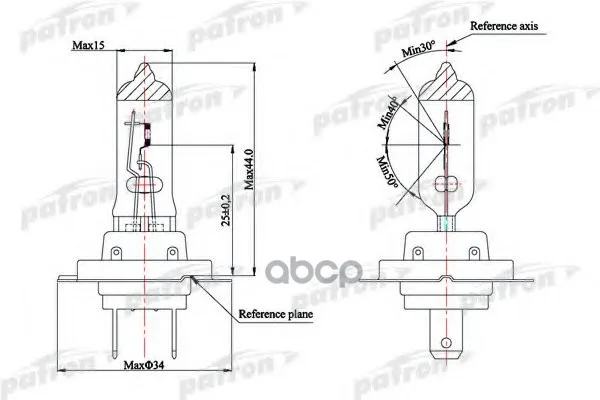 Лампа Галогенная H7 12v 55w Px26d PATRON арт. PLH71255|Лампы для автомобильных фар (галогенные)|