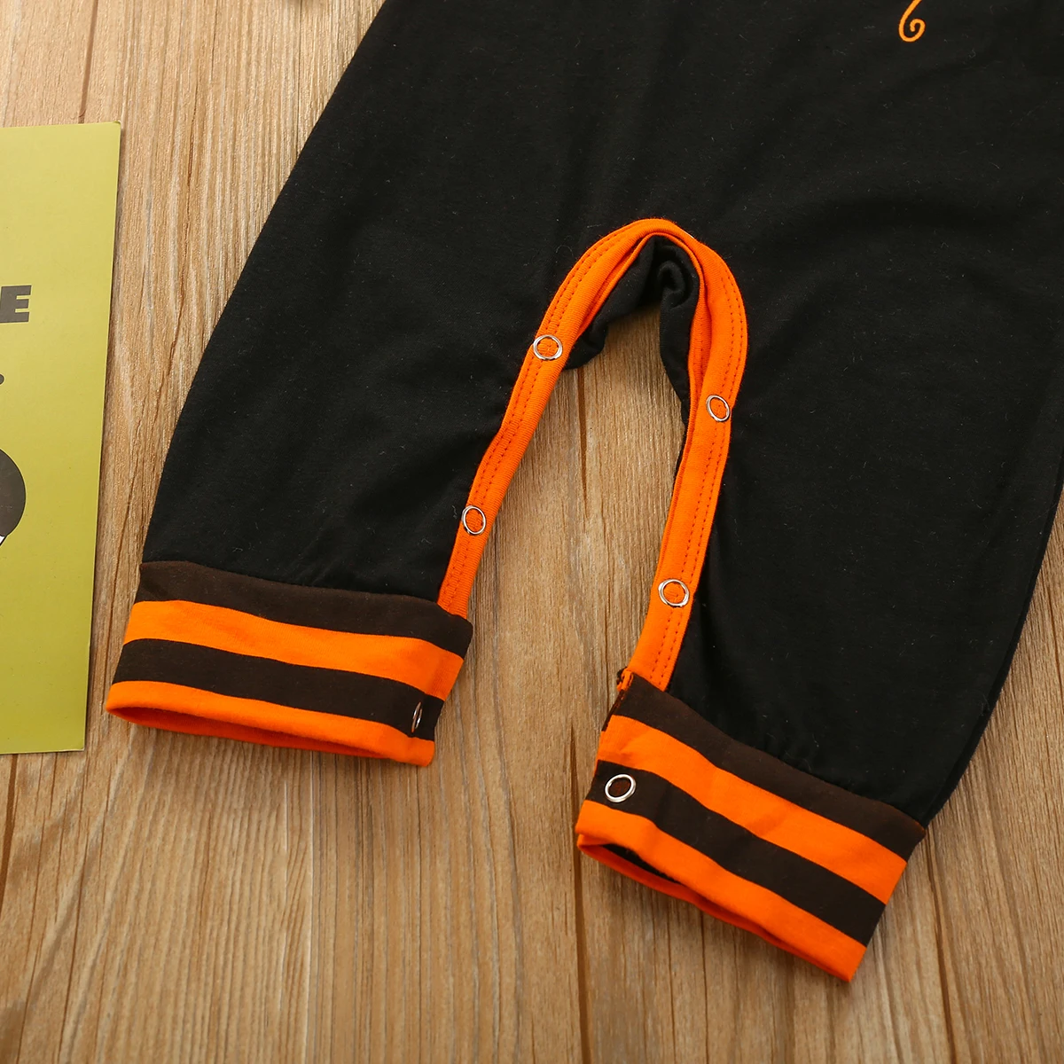 

0-24M Newborn Baby Halloween Outfits Pumpkin Print Striped Romper Hat Set