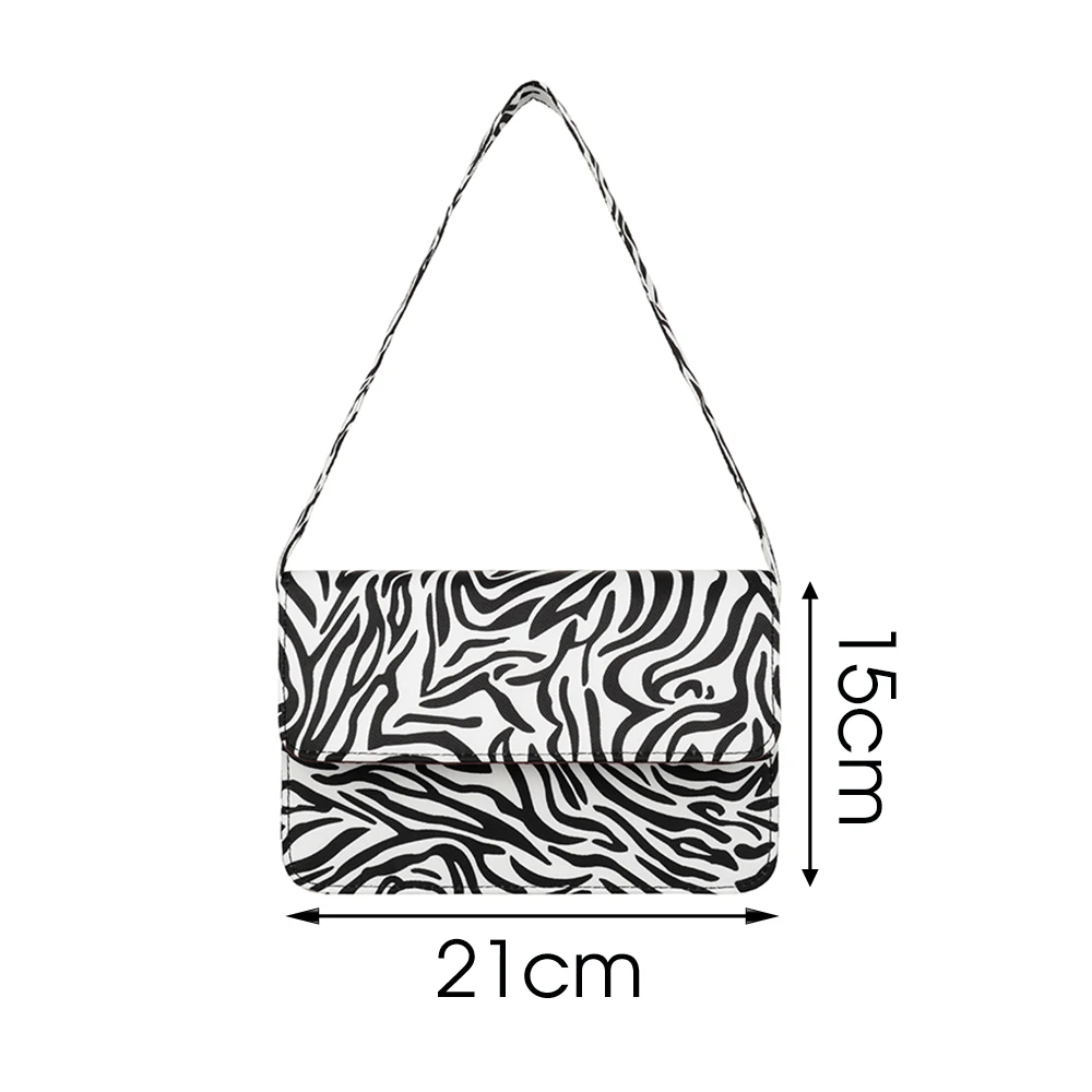 

Vintage Female Baguette Shape Handbags Zebra Pattern Ladies Underarm Bag Fashion Design Women Hobos Shoulder Messenger Bags
