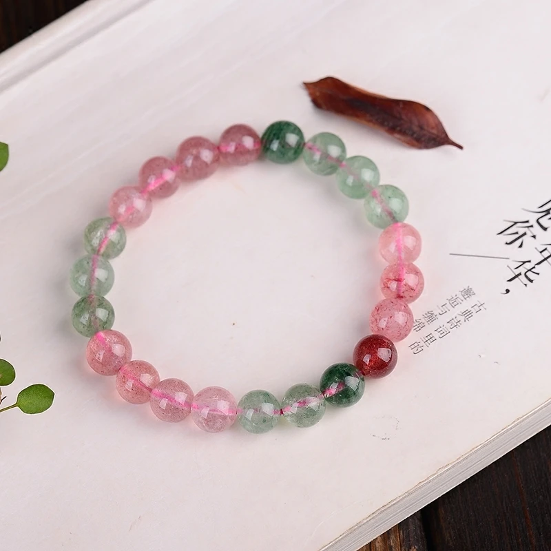 

Classic Charm Natural Pink Crystal Beads Bracelets For Women Handmade Elastic Gemstone Bracelet Bangle Fine Jewelry Drop Ship