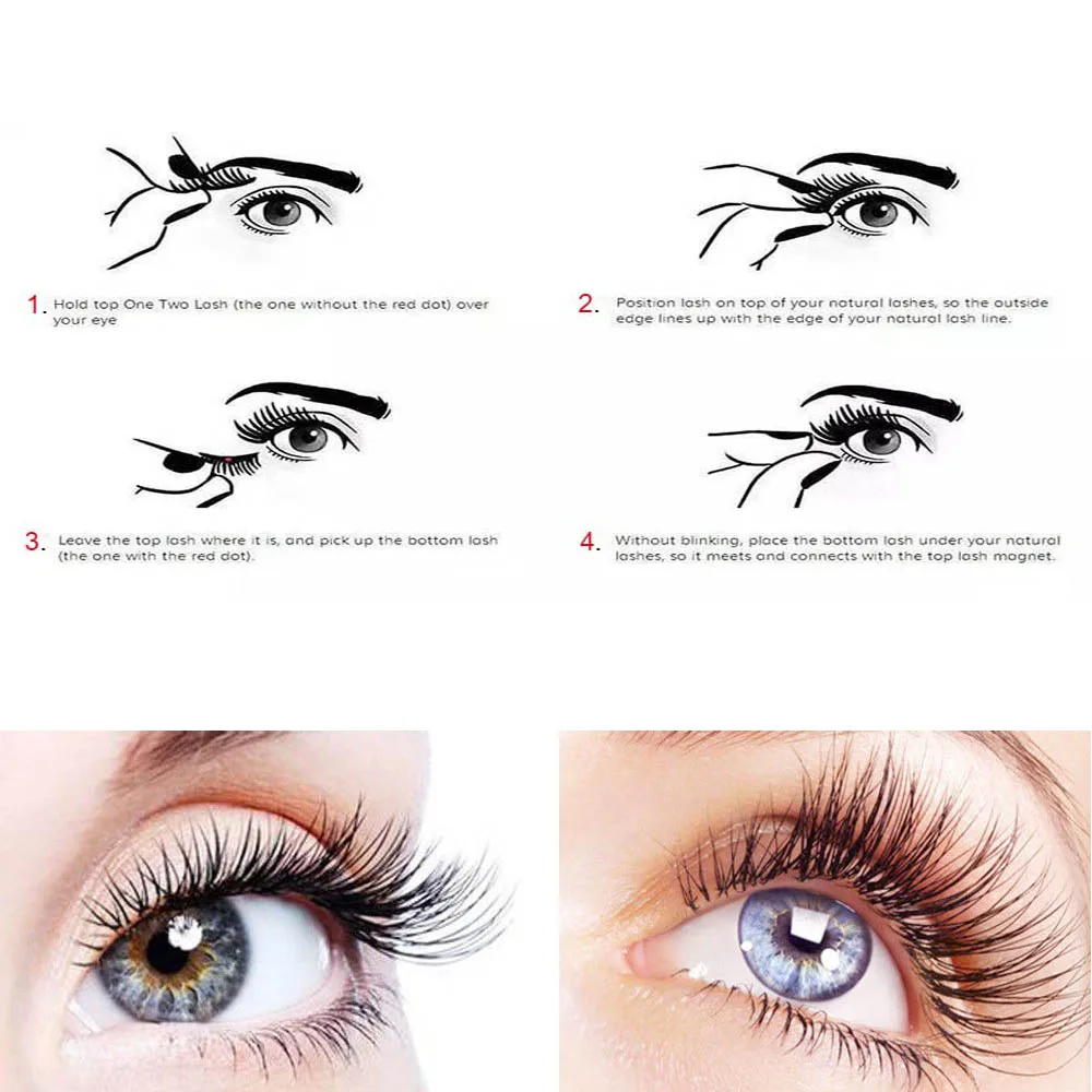 Ресницы 3D Магнитные многоразовые накладные магнитные длинные натуральные