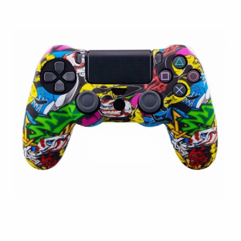 Color F Мягкий резиновый силиконовый джойстик для геймпада, чехол для sony DualShock 4 PlayStation 4 PS 4 Pro, тонкий чехол для контроллера, аксессуар - Цвет: Color F