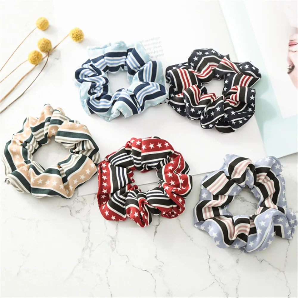 Модные клетчатые полосатые эластичные повязки для волос девочек и женщин