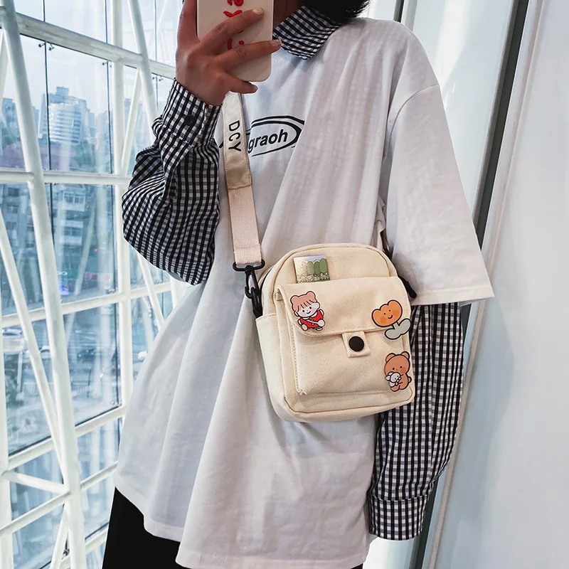 

Women Handbags Crossbody Bags 2020 Summer New Fashion Female Shoulder Bags Canvas School Students Bookbag Cartoon Messenger Bags