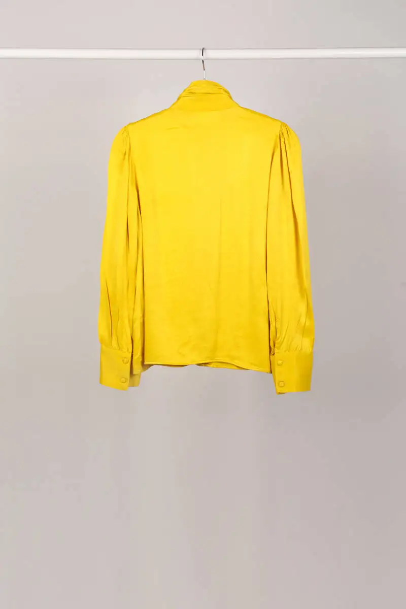 

Yellow Collar Tied Womens Shirt