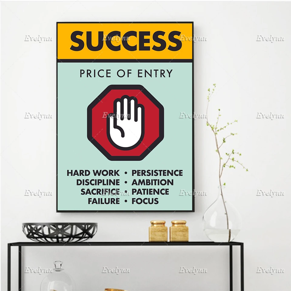 

Success Price Of Entry Inspirational,Motivational Quotes Poster Wall Art Canvas Painting Hd Prints Modular Pictures Office Decor