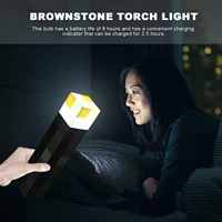 11 5 inch brownstone torch led lamp home decor usb rechargeable night light for living room home party decoration