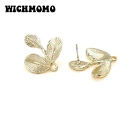 2021 new 2421mm 6pcs high quality zinc alloy leaves saplings shape earring base connectors for diy earring jewelry accessories