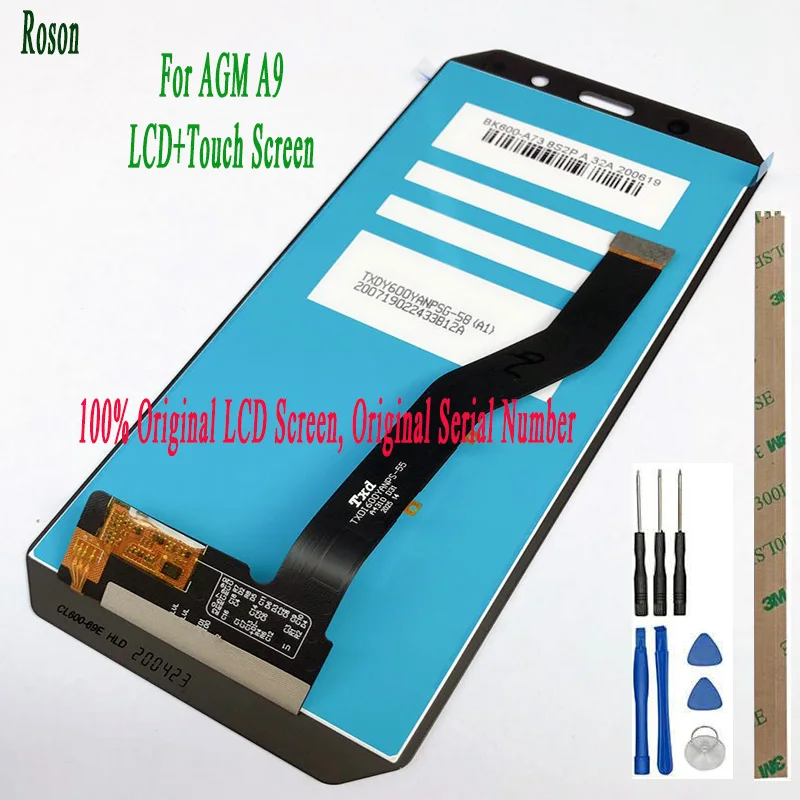 roson for agm a9 lcd display and touch screen 5 99assembly phone accessories for agm a9 repair part tool adhesive free global shipping