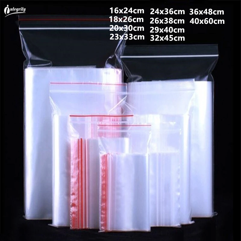 Целостность большой размер 30 ~ 200 шт прозрачный замок на молнии пластиковая