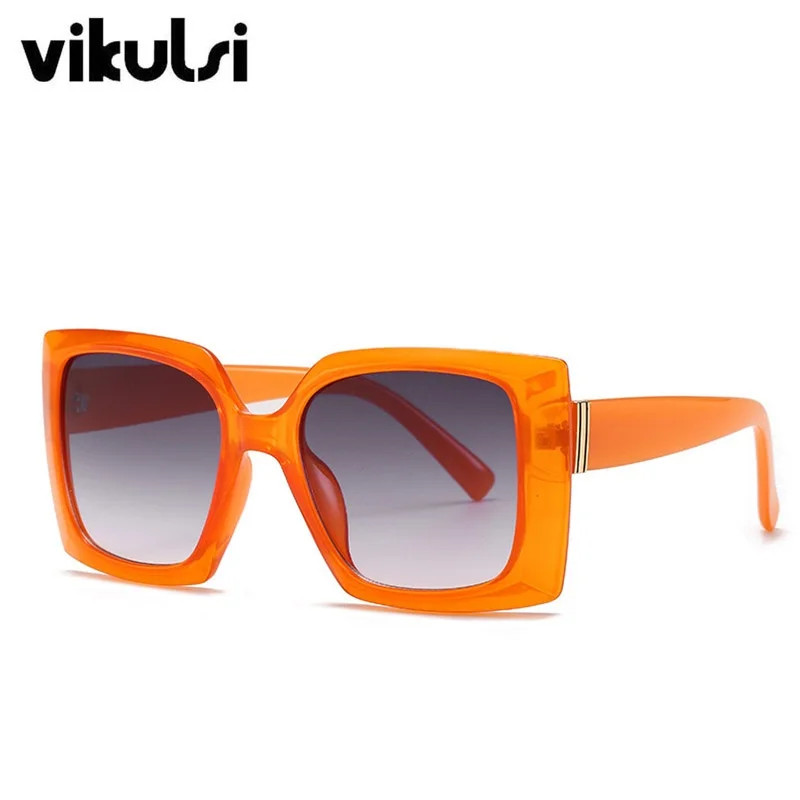 Женские модные цветочные солнцезащитные очки больших размеров оранжевого цвета