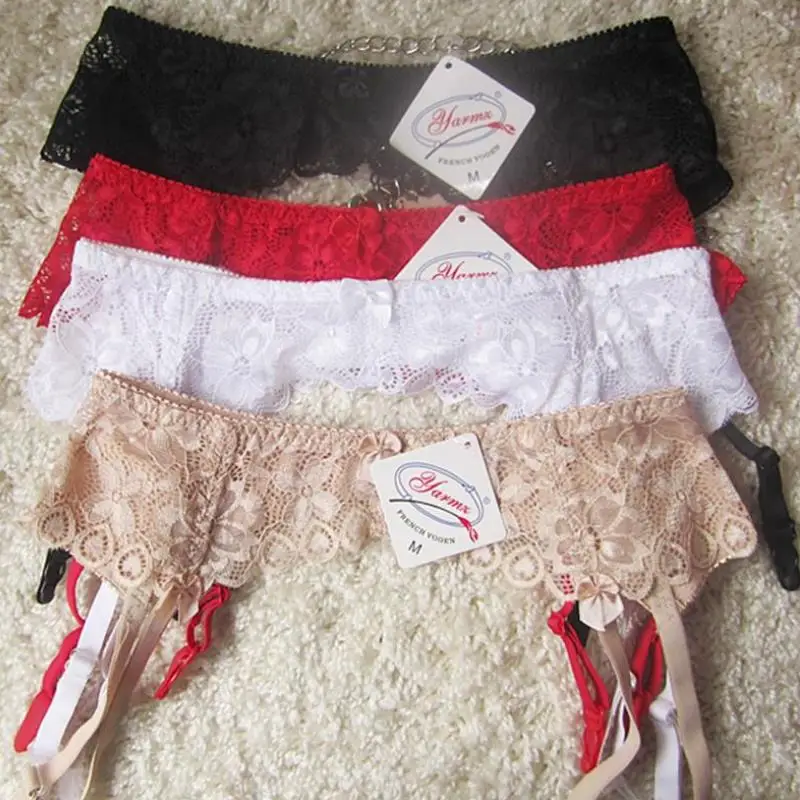 Женские кружевные подвязки двубортный регулируемый пояс для чулок носки летние |