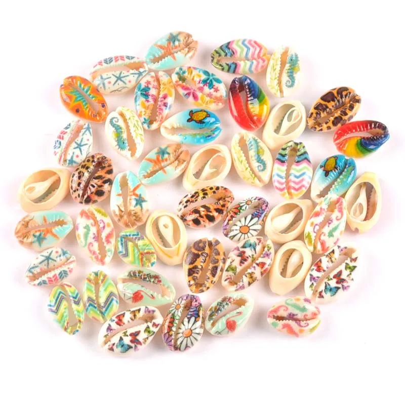 

10pcs Natural Shell Flower Painting Scrapbook Craft Seashells for Jewelry Bracelet Making Home Decoration Handmade