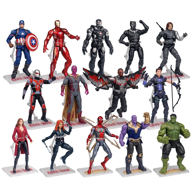 

6.7 Inch Marvel Super Heroes Avengers Endgame Thanos Figma Hulk Captain America Thor Wolverine Venom Action Figure Children Toys
