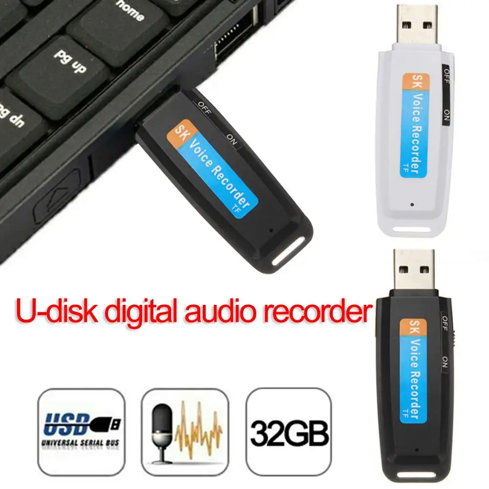 Мини USB Цифровой диктофон U диск зарядное устройство запись звука флэш накопитель