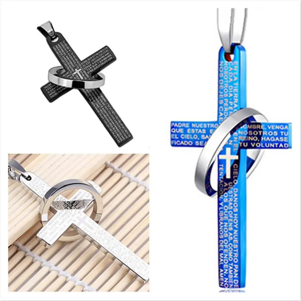 Модное кольцо с подвеской из нержавеющей стали для молитвы и ореолов женщин