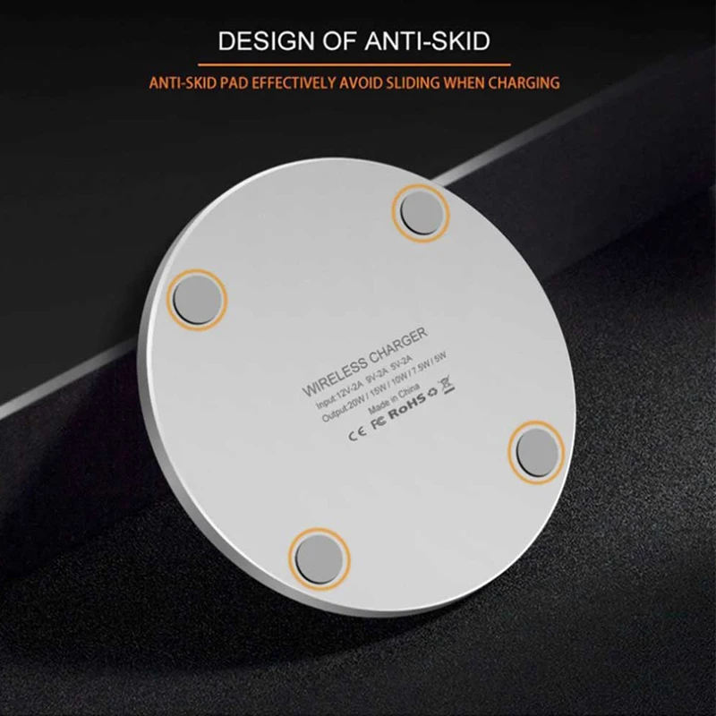 

20w/15w wireless charging pad for iphone 12 11 X XR XS MAX 8 PLUS QI wireless phone charger for samsung galaxy note10 S10 plus