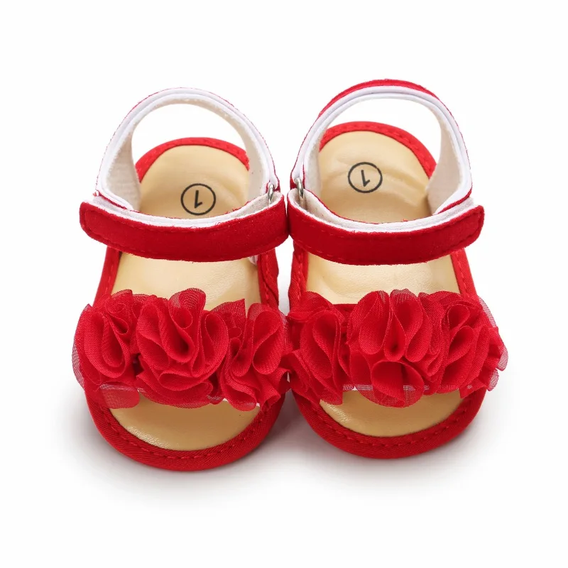 Baby Shoes Sandals Girl Summer Flat White Flower Princess Newborn Toddler Infant Elegant Pink Cute Prewalkers 0-18M |