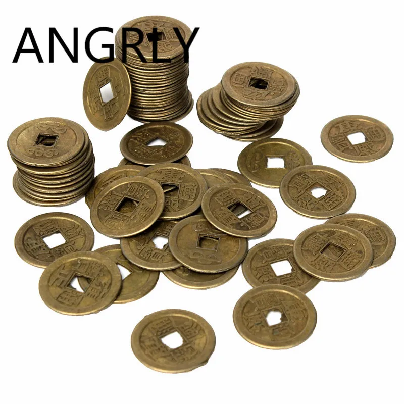 ANGRLY сплав фэн шуй китайский дракон феникс монеты удачи древние для императоров