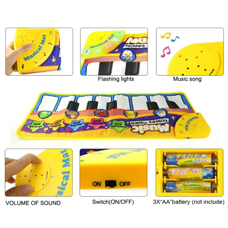 70*30 см детский музыкальный ковер Сенсорный Музыкальный Игровой Коврик