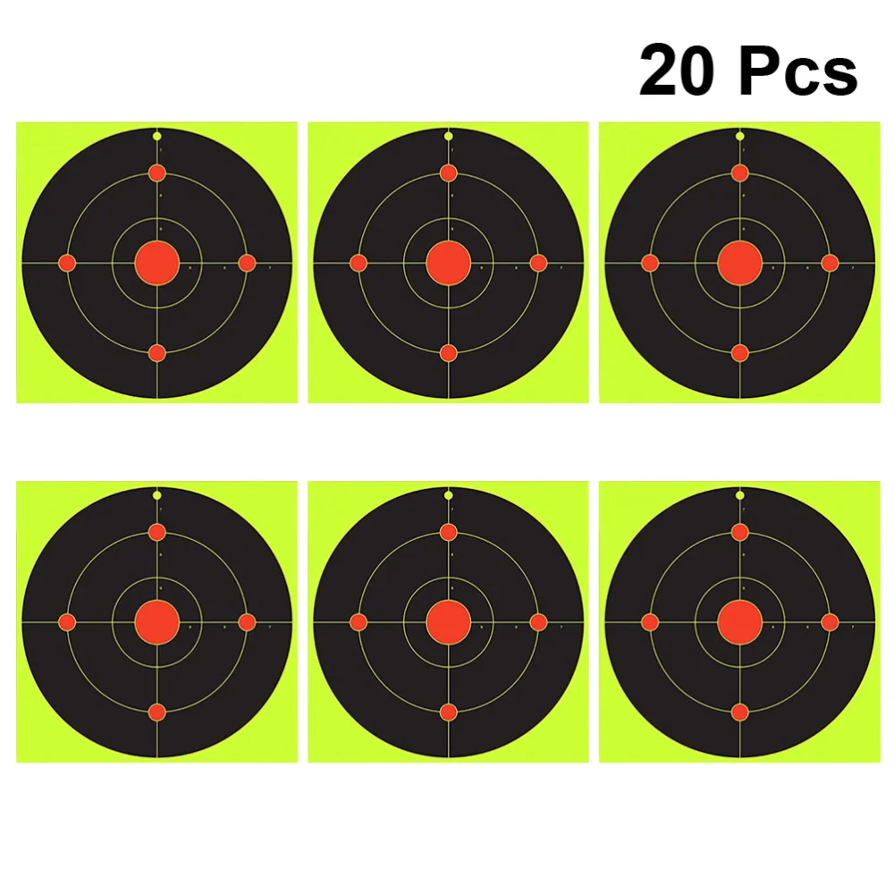 

20 Pcs Fluorescent Green Shooting Target Shooting Sticker Bow Arrow Darts Supplies Aiming Sticker