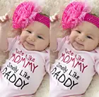 Комбинезон для новорожденных девочек, комбинезон розового цвета с буквенным принтом, наряды, солнцезащитный костюм, одежда для 0-18 месяцев