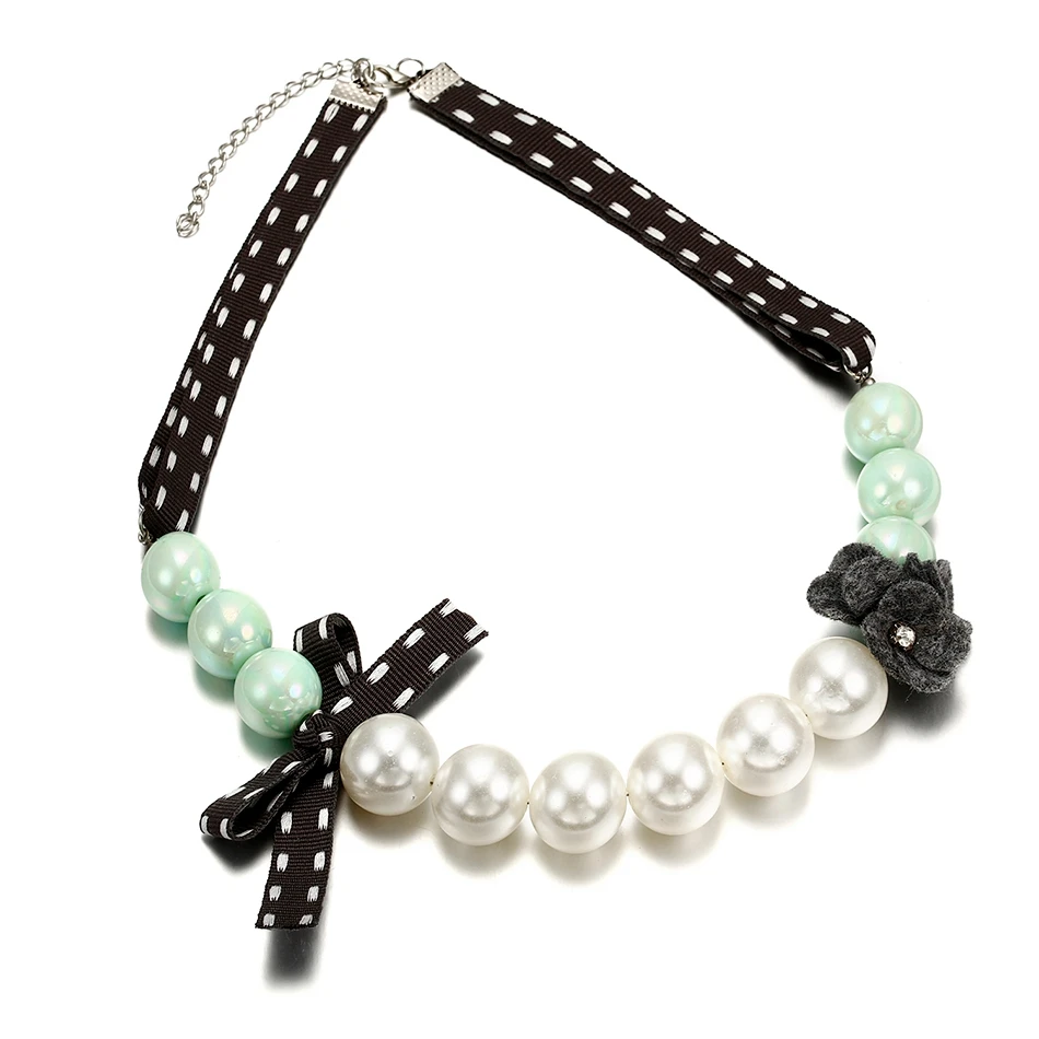 Женское Ожерелье из искусственного жемчуга для женщин ожерелья с бантами &