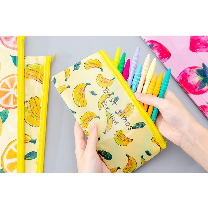 Сумка для карандашей на молнии с фруктовой сеткой Большой Вместительный