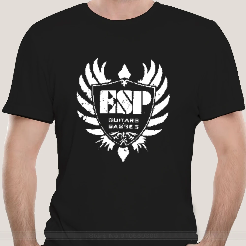 Новинка Мужская черная футболка со вставкой ESP гитары басы модная мужская