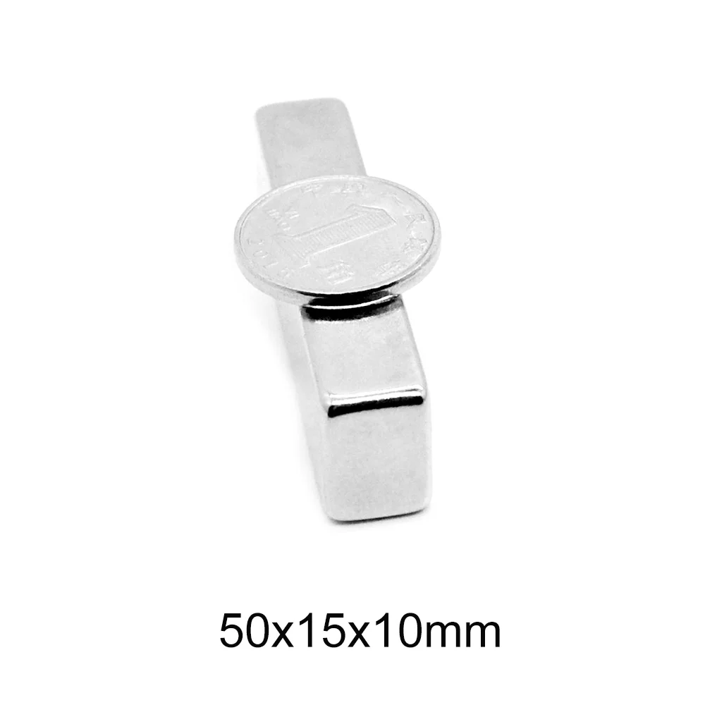 

1/2/5PCS 50x15x10 mm Block magnet Thickness 10mm Powerful Neodymium Magnet 50x15x10mm Strong Permanent Magnet sheet 50*15*10 mm