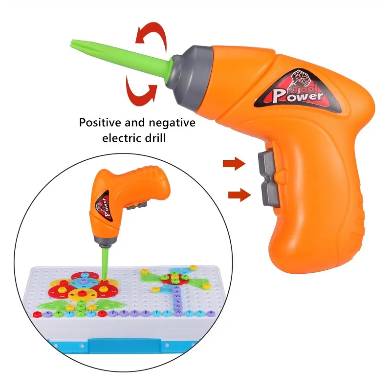 Электрическая дрель-пазл строительные игрушки детские игровые инструменты