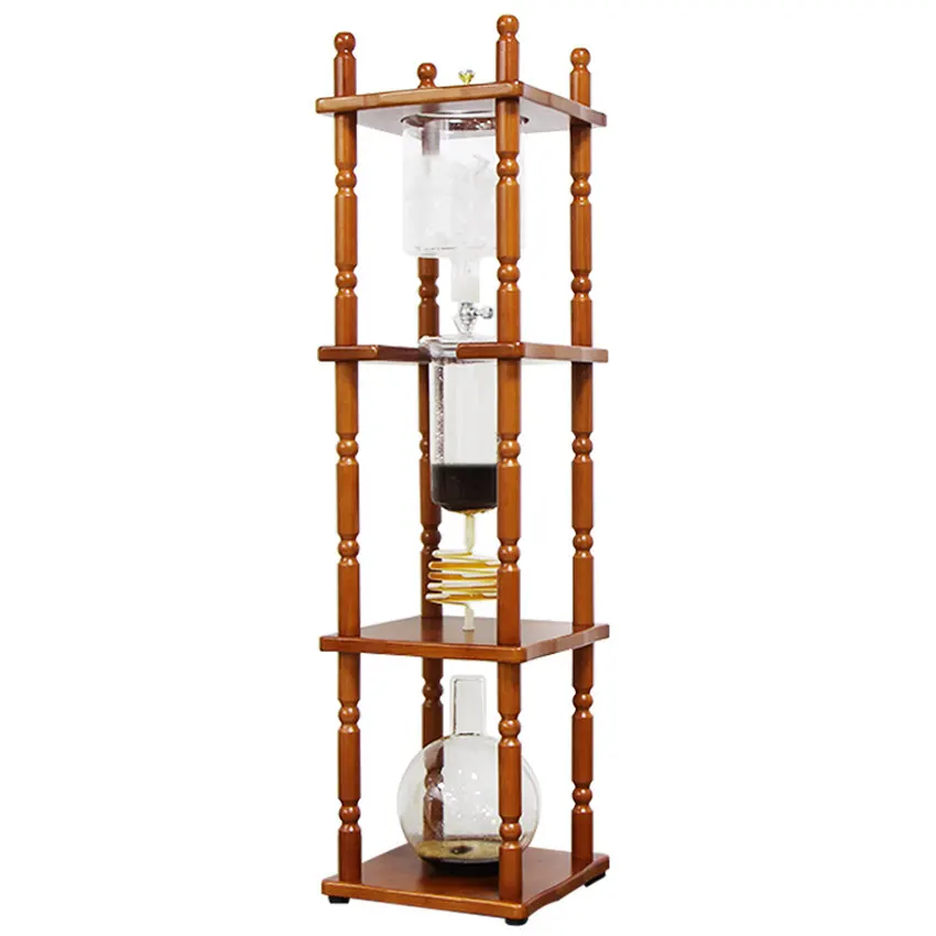 25 стаканчиков холодный капельный метод заваривания льда сифон для кофе чайник стекло голландская машина для напитков кофе дома деревянный кофейник с воронкой инструмент - Цвет: A