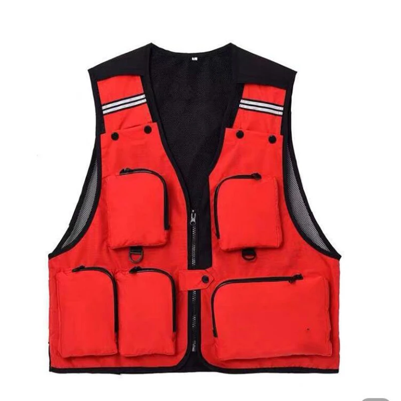 

Outdoor Men's Tactical Fishing Vest jacket man Safari Jacket Multi Pockets outdoor men's hunting clothing vest plus size 3XL 2XL