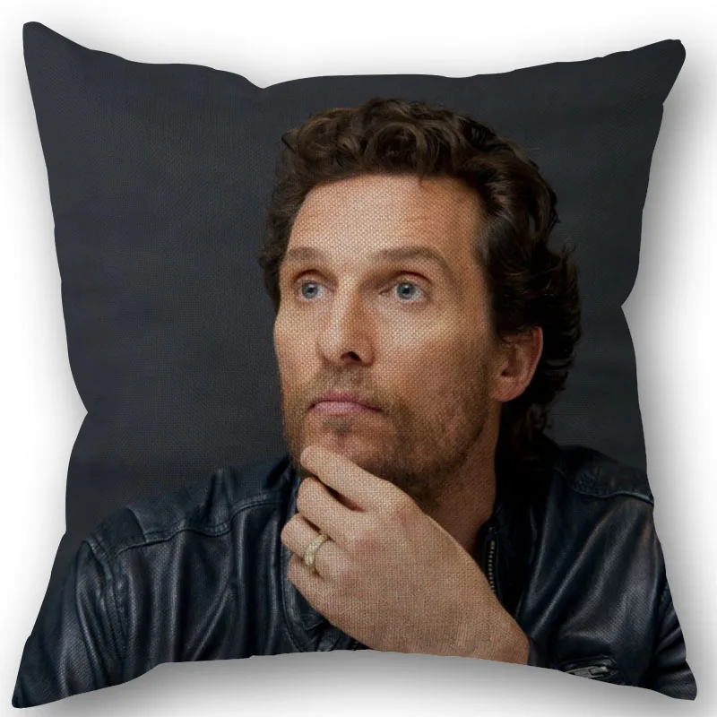 

Matthew McConaughey Cotton Linen Pillowcase Fashion High Quality Decorative Pillow Case For Home Pillow Cover A10.17