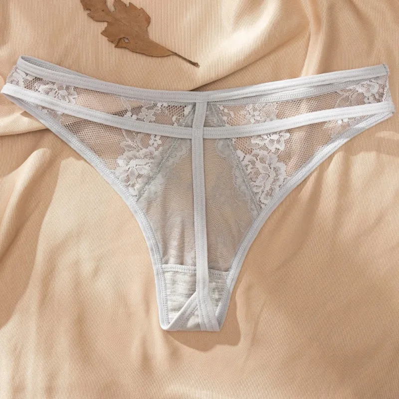 Женские сексуальные бесшовные трусики кружевные вышитые трусики-стринги с
