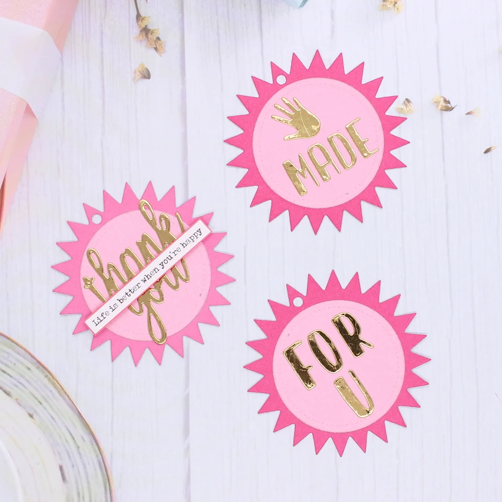 YPPCRAFT Sunburst ручная работа, Подарочные бирки, металлические штампы, трафареты для «сделай сам», скрапбукинг, декоративное тиснение, «сделай сам», бумажные открытки