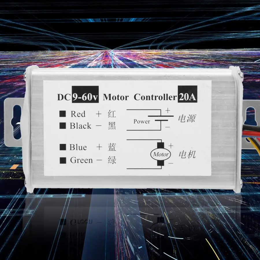DC 9-60 в 1200 Вт регулятор скорости двигателя постоянного тока Драйвер регулятора PWM