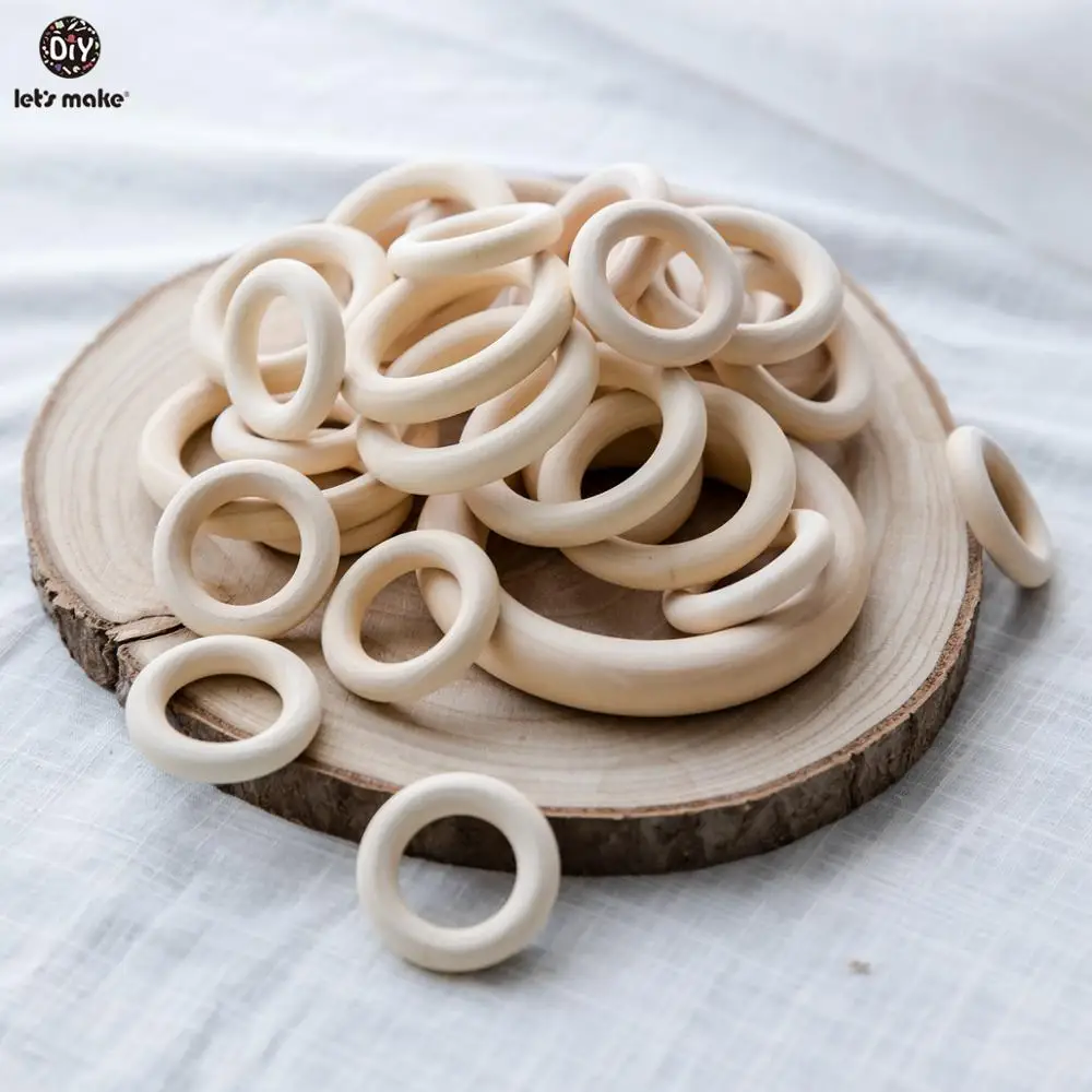 20 шт. деревянные кольца из натурального клена 56 мм | Мать и ребенок