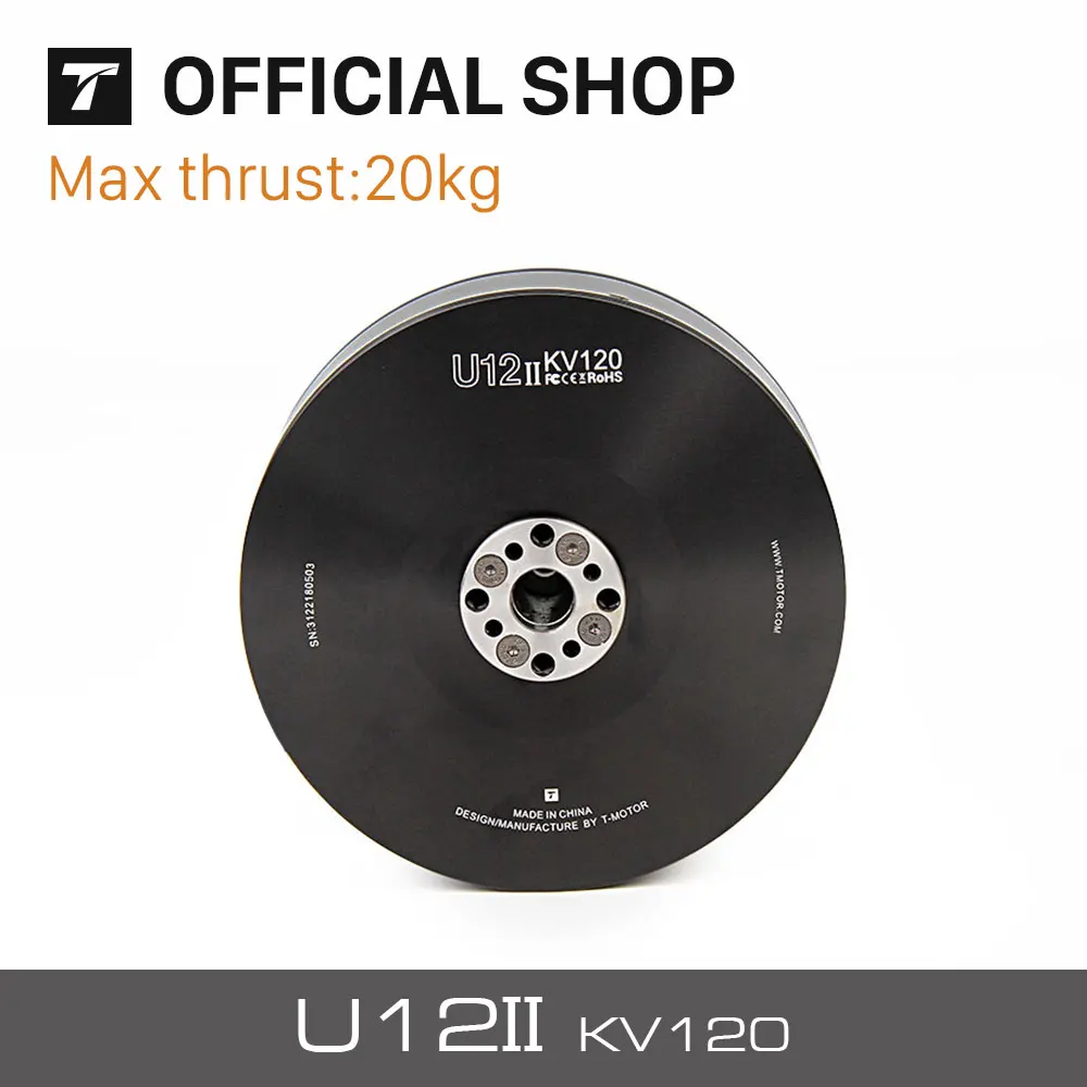 

T-motor U Efficiency Type Outrunner U12 II KV60 KV120 Brushless Motor Max. Thrust 20kg IP55 1500 flights