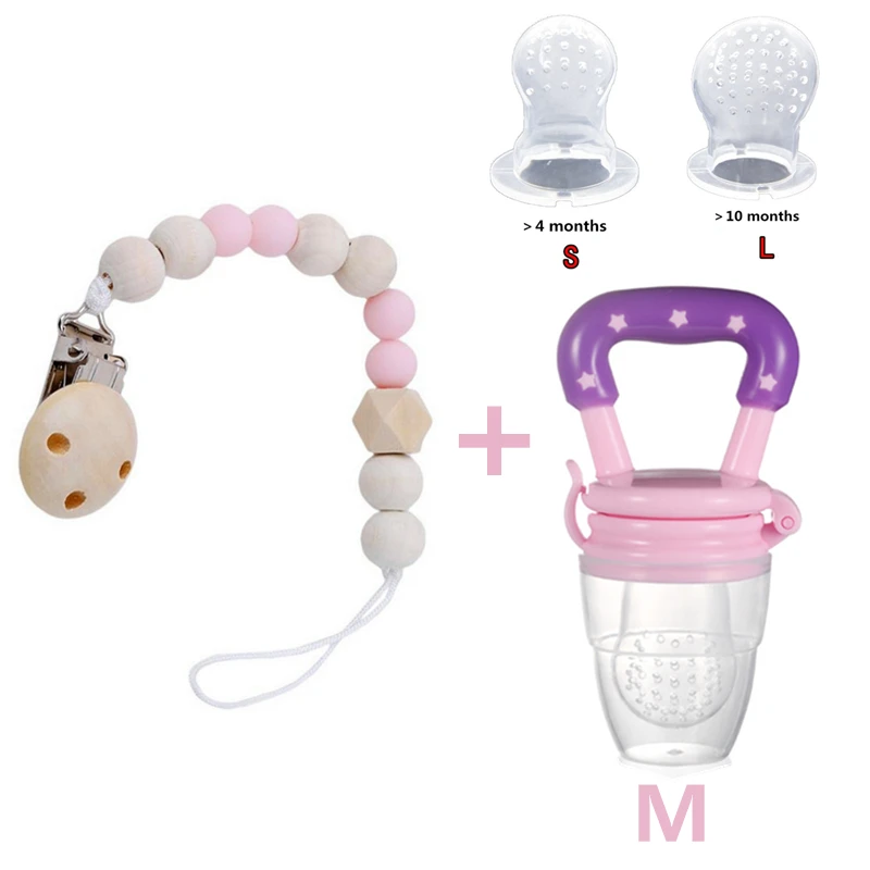 

4pcs/lot Nibbler Baby Pacifiers Feeder with Pacifier Clips Kids Fruit Feeder Nipples Feeding Safe Supplies Nipple Teat Bottle