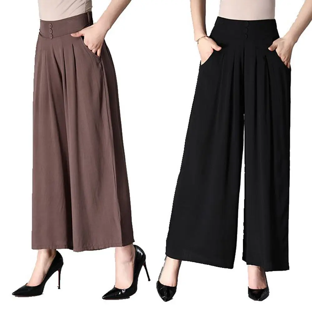 Женские брюки размера плюс с эластичной резинкой на талии широкие Капри